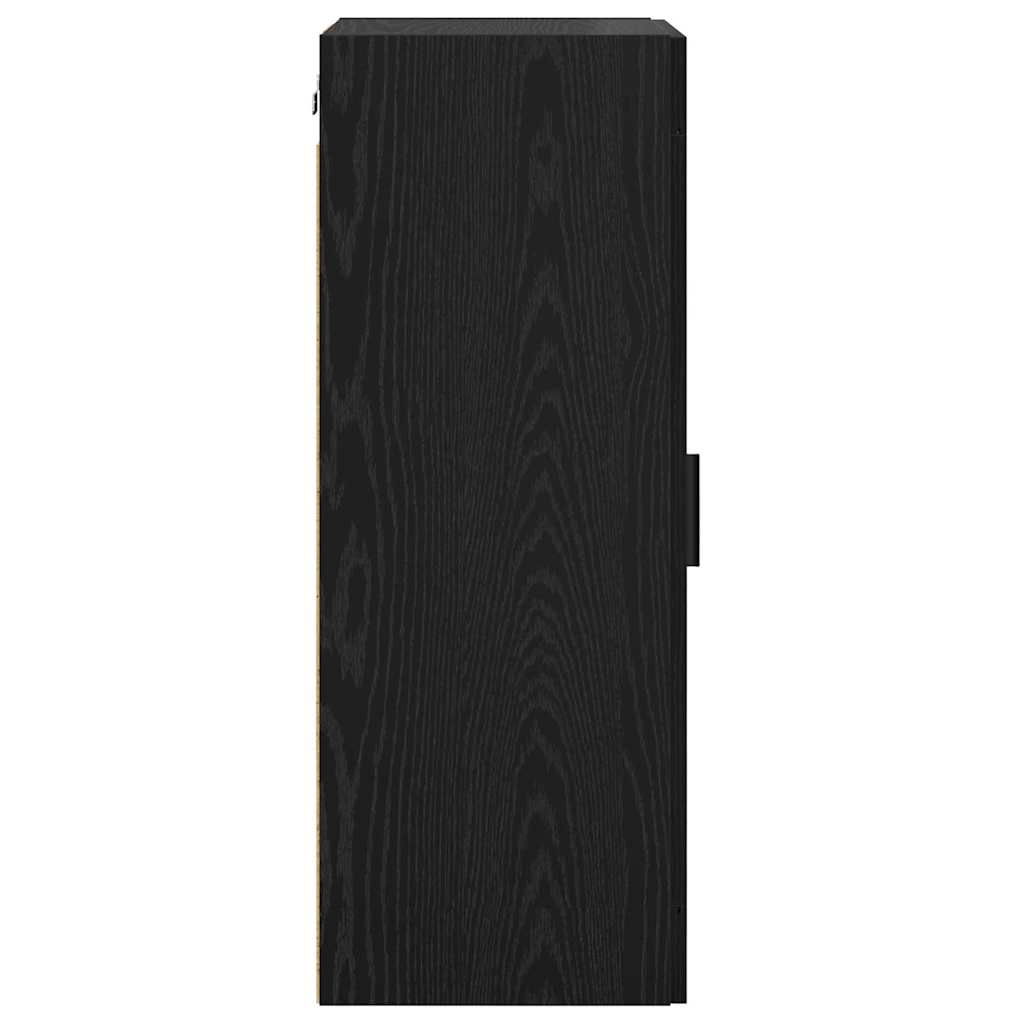 Wall Mounted Cabinet Black Oak Effect 34.5 x 34 x 90 cm