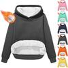 Women's Fashionable Casual Long-Sleeved Top With Fleece Thickened Hooded Sweatshirt