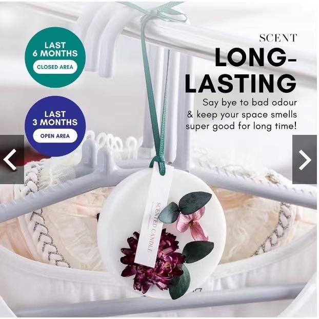 Твердый кулон для ароматерапии, сушеный цветок, ароматический воск, натуральный запах, шкаф, домашний аромат, аромат, подвесные таблетки, свеча