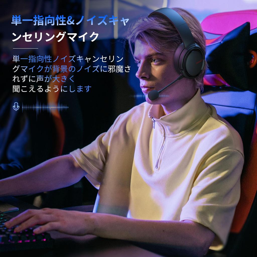 BINNUNE PS5 Wireless Gaming Headset with Noise Mute USB Wireless and 150 Hours of Continuous Compatible with FPS and Switch BW02 Cancelling, Function,