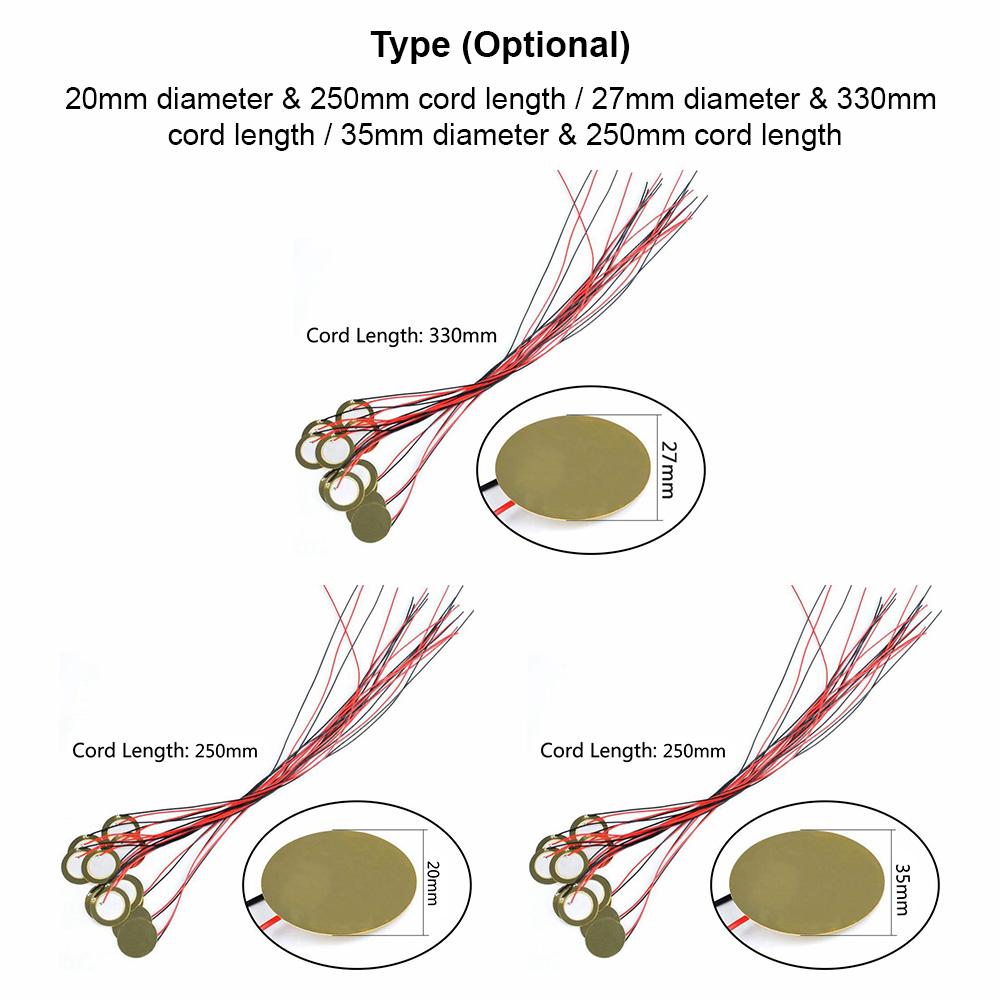 15 шт. Пьезодатчик 35 мм Пьезоусилители Диски Пьезодисковый Преобразователь Контактный Микрофон Триггер Звуковой Датчик с 10