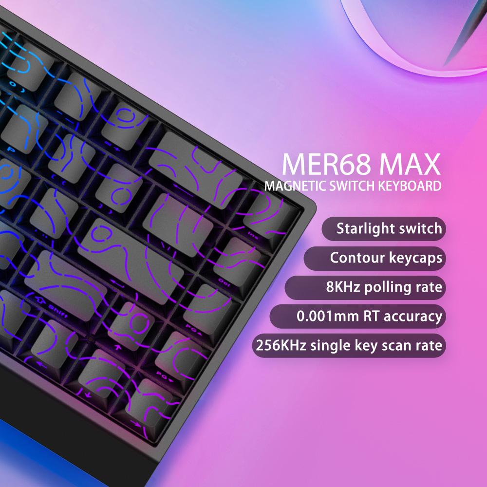 Carotmas Merscury 68 Magnetic Keyboard 8K 0.001mmRT Zero Dead Zone Low Latency Wired Ergonomic Gaming Keyboard for PC Gamer Gift