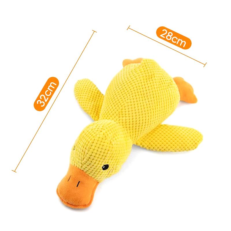 Мультяшная плюшевая игрушка для сна, милая мягкая игрушка в виде утки, прочная, устойчивая к укусам, пищащая, чистящая зубы для домашних животных, жевательная игрушка, товары для животных