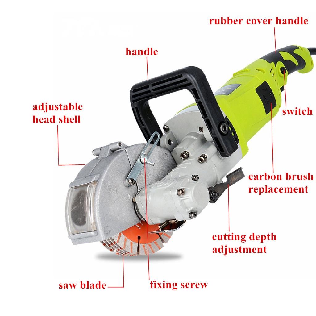 4000W Electric Slotting Brick Wall Chaser Cutting Grooving Machine 220V 4KW Steel Concrete Cutter Slotting Set Power Tools
