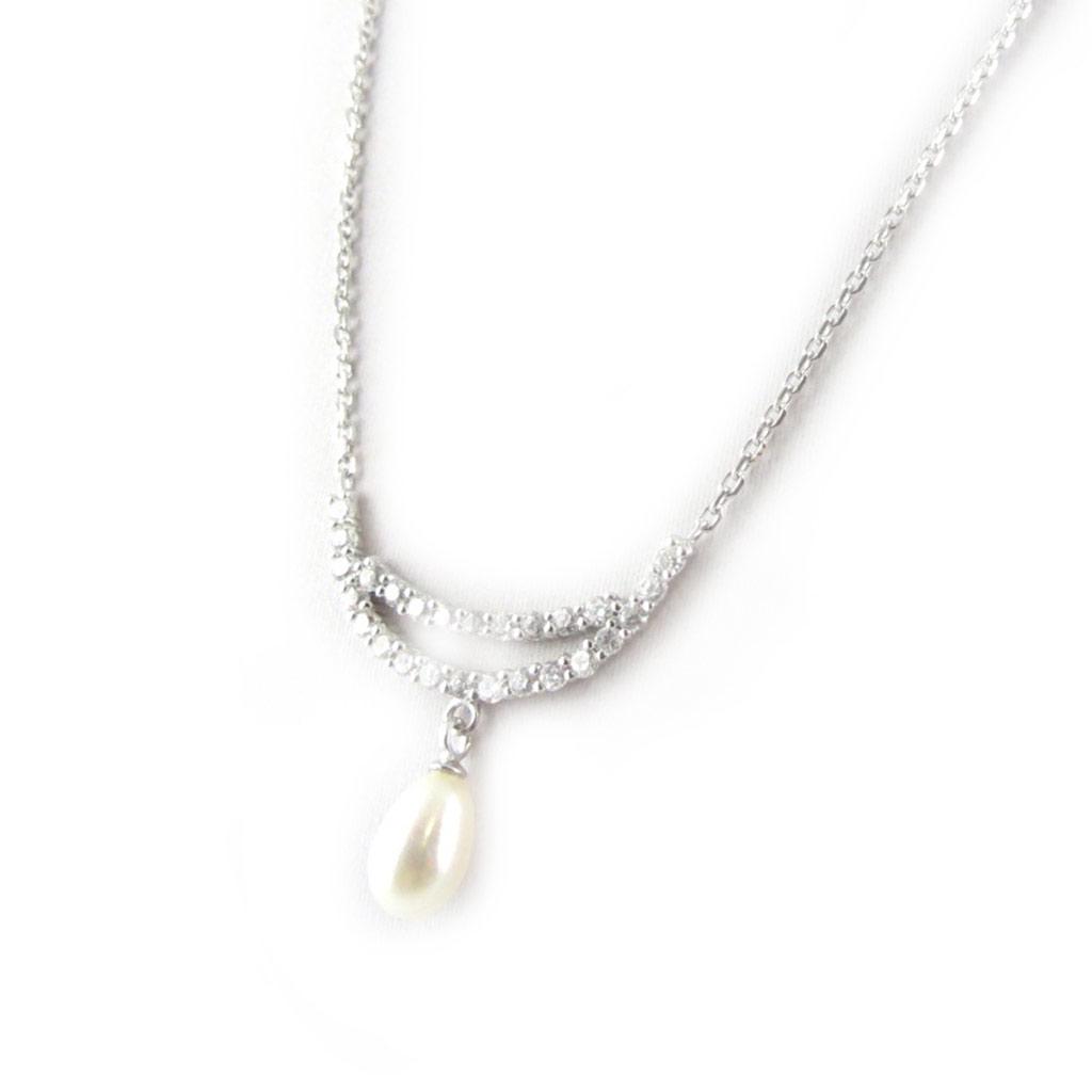Les Trésors De Lily [F0361] - Silver Necklace 'Alicia' Silver White (rhodium-plated) - 28x24 Mm