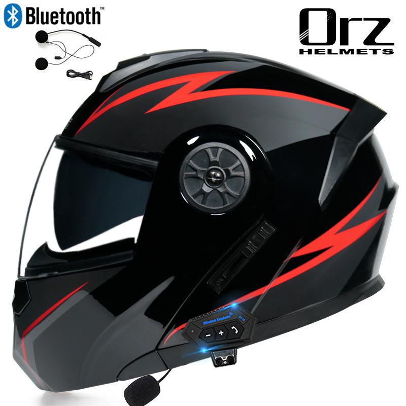 Orz Non Motorcycle Helmet Full Helmet Men's And Women's Dual Lens Electric Vehicle Bluetooth Uncover Half Helmet And Seasonal Helmet