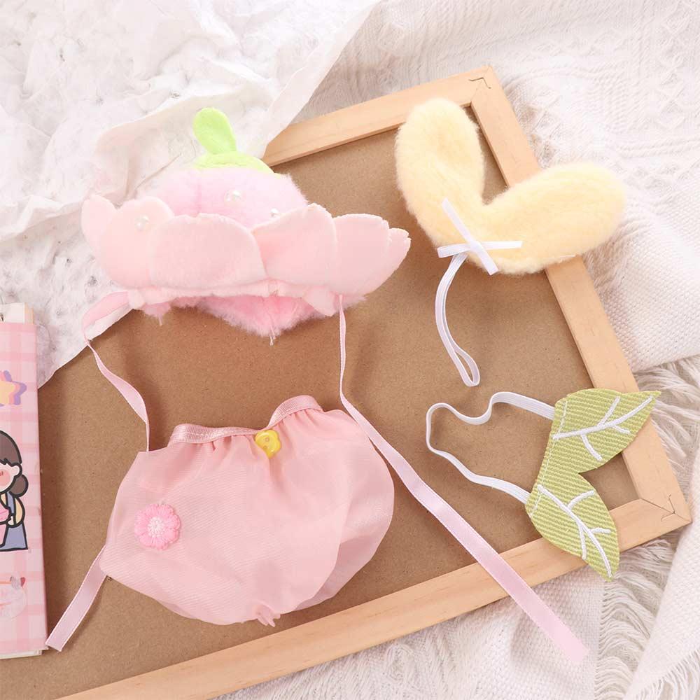 Flower Hat 10cm Cotton Doll Clothes Dress Doll Dress Up Set Doll Clothes Outfit  10cm Cotton Doll