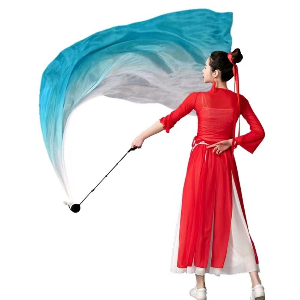 Градиентный цветной танец шелковая вуаль цепочка шар красочный серпантин шелковые флаги танцевальное представление