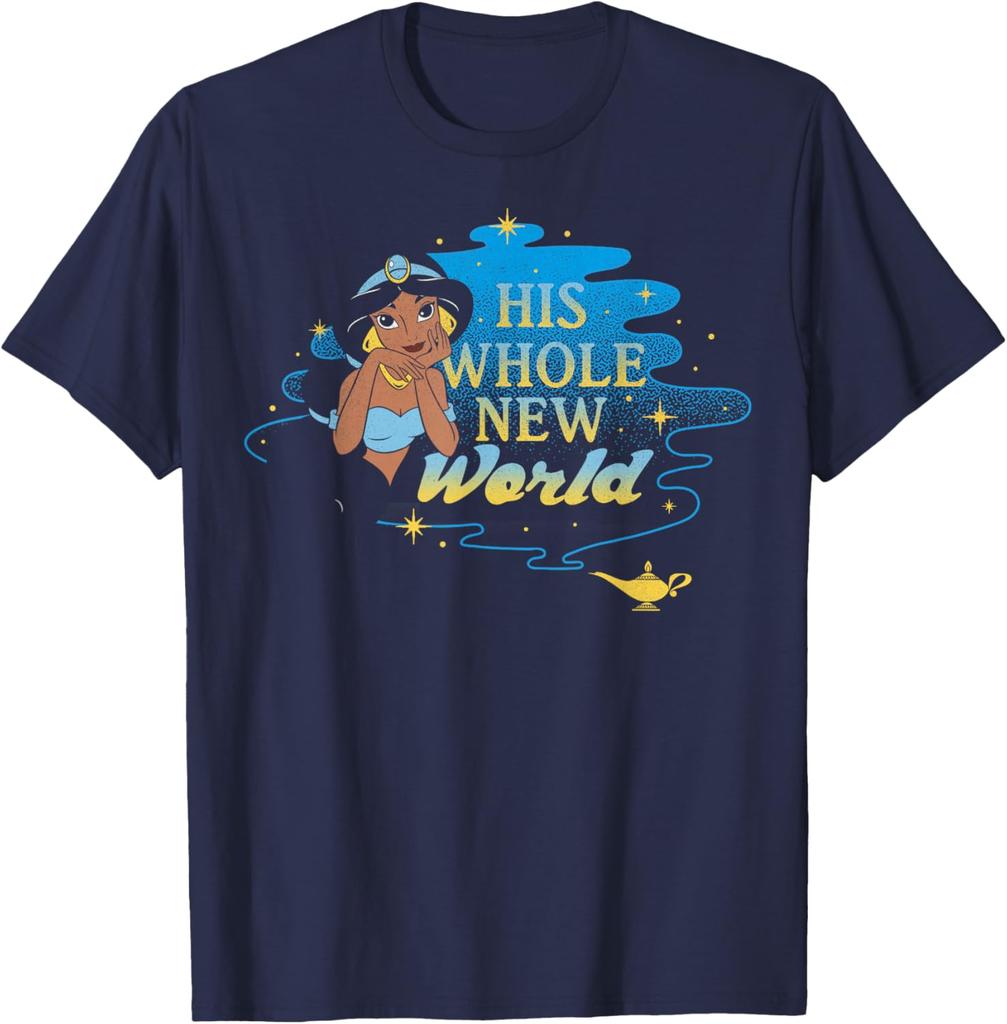 Hot Fashion Unisex Aladdin Jasmine His Whole New World Graphic T-Shirt T-Shirt S-4XL Four Seasons