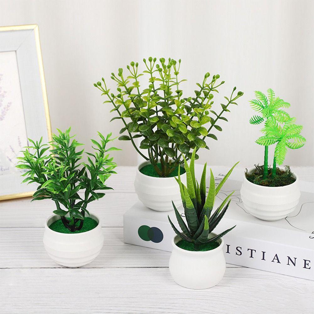 Зеленые реалистичные растения в горшках Алоэ Трава Искусственная трава Подарочные горшки Искусственные растения Бонсай