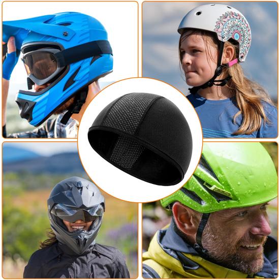 Helmet Liner Hat Sweat Wicking Breathable Mesh Quick Drying Beanie Outdoor Cycling Running Motorcycle Men Under-Helmet Skull Hat