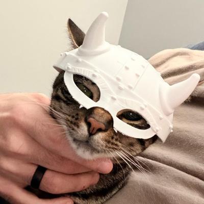 3D-печатная маска кошки, забавный щит для морды кошки-викинга для маскарада, косплея, костюма на Хэллоуин, аксессуаров для вечеринки.