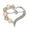Fashionable Temperament Rhinestone Pearl Corsage Pin Clothing Alloy Heart -Shaped Brooch Pin