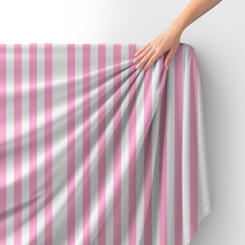 Royal Samt Stoff Polyester Zum Nähen - Motiv Rosa Streifen
