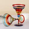 Elegant Margarita Glass Cup Intricate Hand Painted Pattern Colorful Mexicans Cocktail Drinkware For Party Decoration