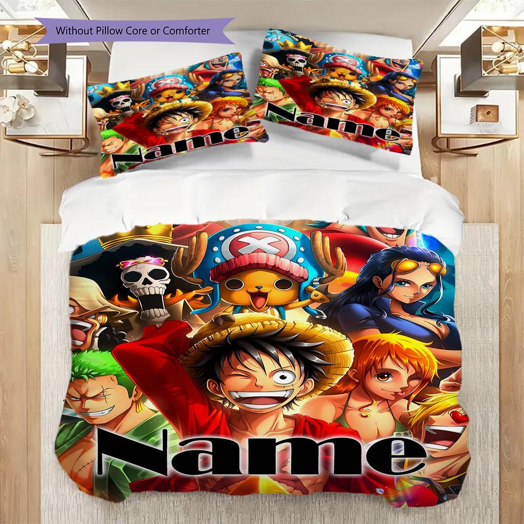 Name One Piece Anime Soft and Comfortable Duvet Cover, Children's Bedding Set Gift, Various Sizes Available lxr6