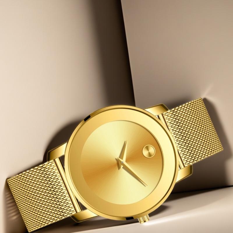 Роскошные наручные часы бренда MISSFOX Минималистичные модные кварцевые часы Классический дизайн Водонепроницаемые часы из нержавеющей стали с сетчатым браслетом