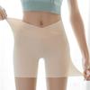 Женские защитные шорты с перекрестным поясом и высокой талией, бесшовные леггинсы из ледяного шелка для йоги, однотонные ультратонкие шорты