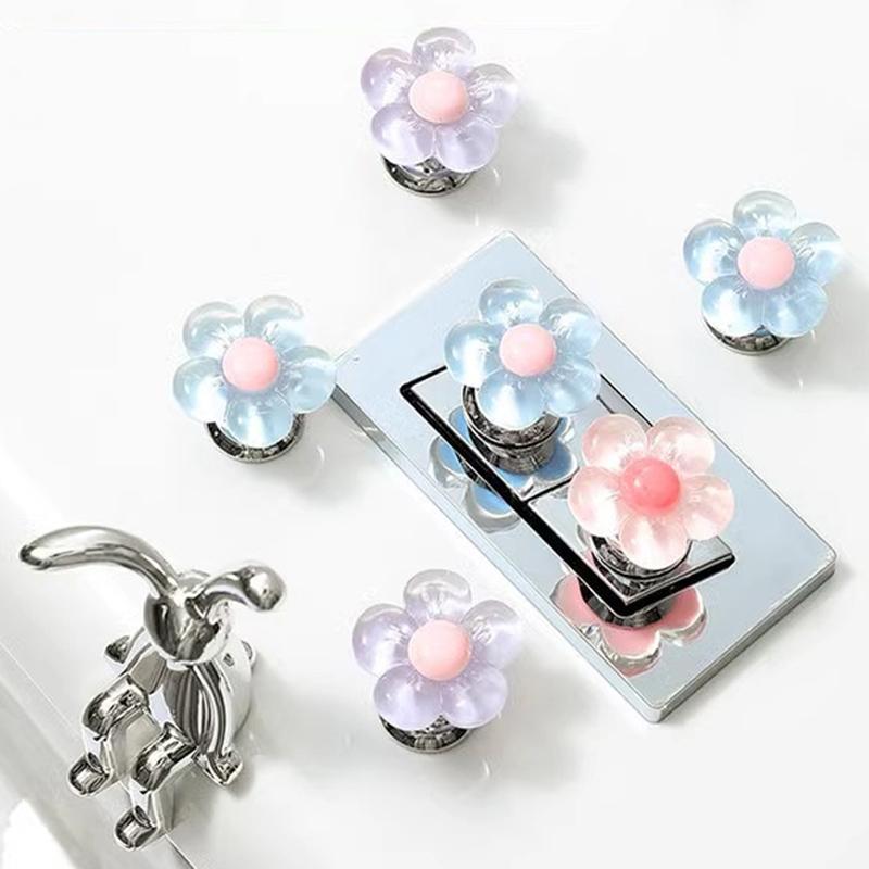 Кнопка для слива унитаза в форме цветка, самоклеящаяся кнопка для слива унитаза, защита для ногтей, ручка для крышки унитаза, кнопка слива бачка