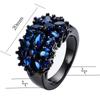Red Blue Purple Female Cute Green Zircon Star Flower Rings Vintage Black Gold Color Multicolor Wedding Jewelry For Women Gifts