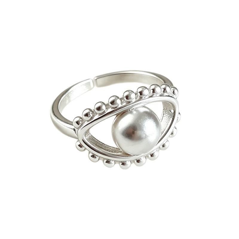 Xiaomi BF CLUB 925 Sterling Silver Ring For Women Jewelry Eye Ball Shape Open Vintage Handmade Ring Allergy For Party Birthday Gift