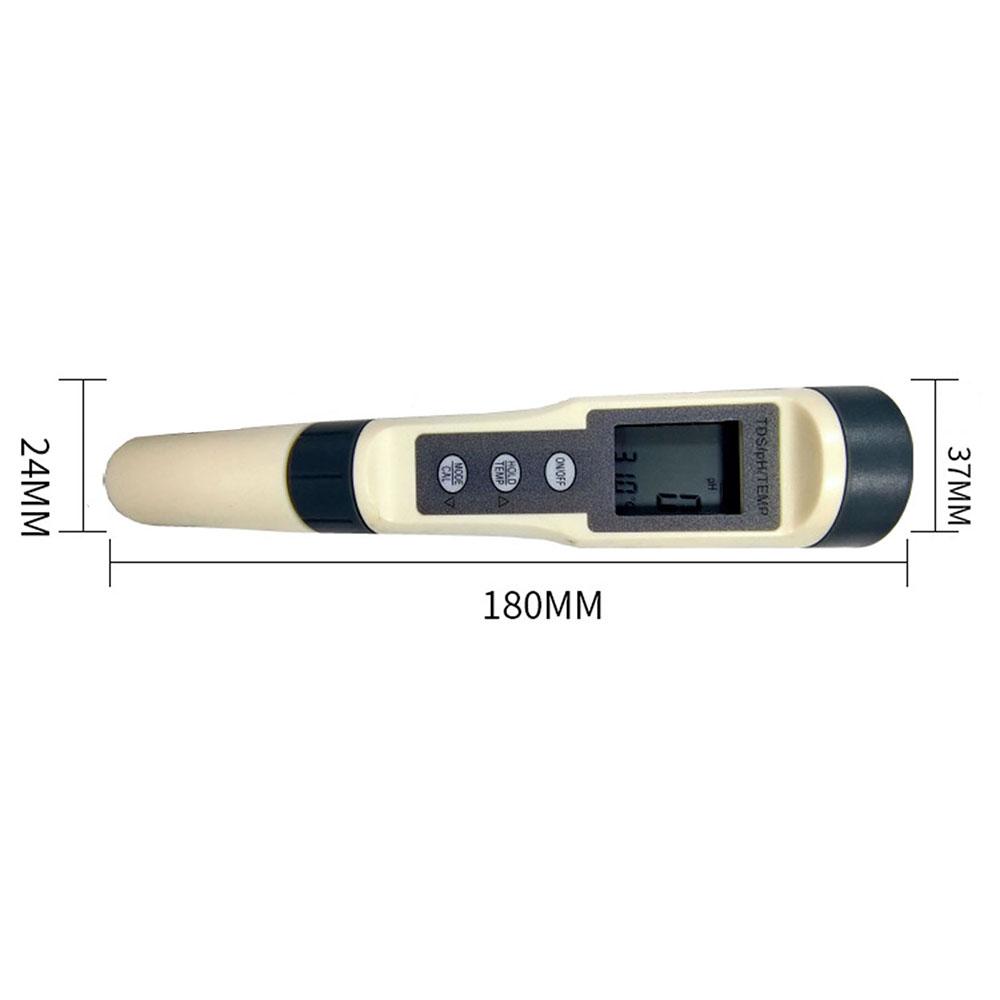 Ручка для проверки воды TDS-PH-Temp Высокоточный водонепроницаемый тестер для питьевой воды в аквариумах