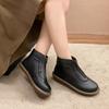 2024 Новые модные женские ботильоны на осень и зиму с застежкой-молнией спереди, удобные, с круглым носком, однотонные, на низком каблуке, модные ботинки