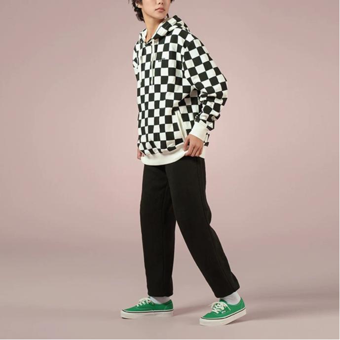 Vans Толстовка с капюшоном и клетчатым узором Женская толстовка Черный Белый VN000BYUC61