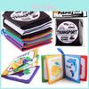 Книжка из ткани для раннего развития ребенка, черно-белая, устойчивая к разрывам, со шуршащей бумагой, ладонная книжка из ткани для младенцев и малышей