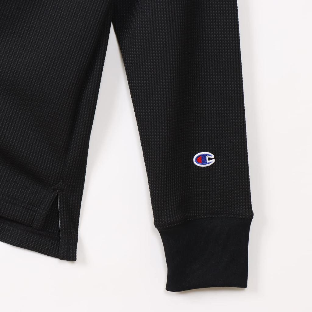 Рубашка поло с длинным рукавом Electrostatic Care Thermal Script Logo Golf Black M [Champion] мужская C3-YG403