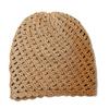 Solid color twill hollow crochet retro stacking hat spring and autumn simple literary and handmade pullover hat women