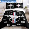 3PCS Mustang Bedding Set Duvet Cover Closure Includes 1 Duvet Cover & 2 Pillowcases for All Seasons Bedroom Decor Christmas Fan gifts