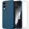 Case for Samsung Galaxy S25 Edge - BOOLING - Navy Blue Liquid Silicone - 2 Tempered Glasses
