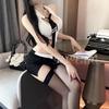 Erotic Lingerie Sexy Secretary OL Uniform Seductive Nightclub Teacher Role-playing Hip Skirt Set 1269