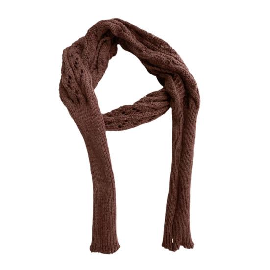 Sleeved Shawl Scarf Solid Color Hollow Twist Women Bohemian Style Wrap Braided Cable Scarf Winter Wear