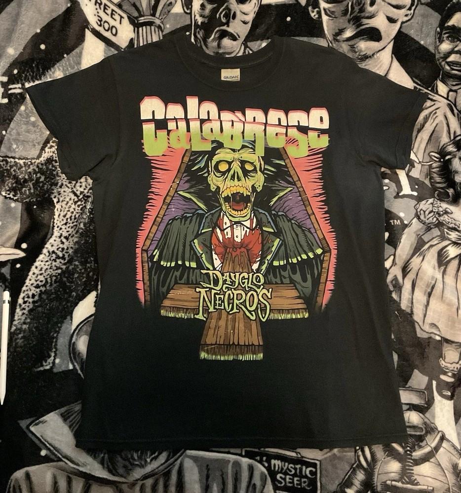 Винтажная черная футболка унисекс группы Calabrese Horror Punk S-5XL PN392