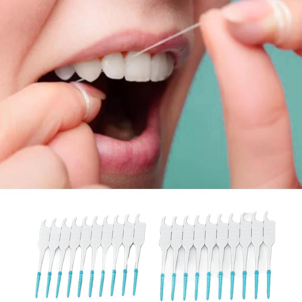 400PCS Blue Interdental Brush Soft TPR Silicone Dental Pick Daily Oral Hygiene