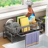 Drain Rack Kitchen Sponge Organizer Large Capacity Multipurpose Self-draining Countertop Dish Soap