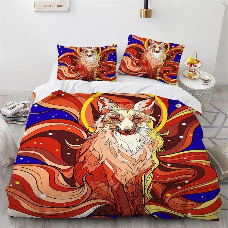 3D Animal Duvet Cover Microfiber Wolf Fox Elk Bedding Set Wild Animals Comforter Cover King Queen For Teen Adults Bedroom Decor