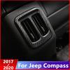 For Jeep Compass 2017 2018   ABS Chrome Car Rear Air Condition Outlet Vent Frame Cover Trim Interior Accessories