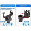 Adjustable 2-in-1 Car Cup Holder Multi-Function ABS Expandable Adapter Base Tray Beverage Bottle Organizer for Vehicle Interior