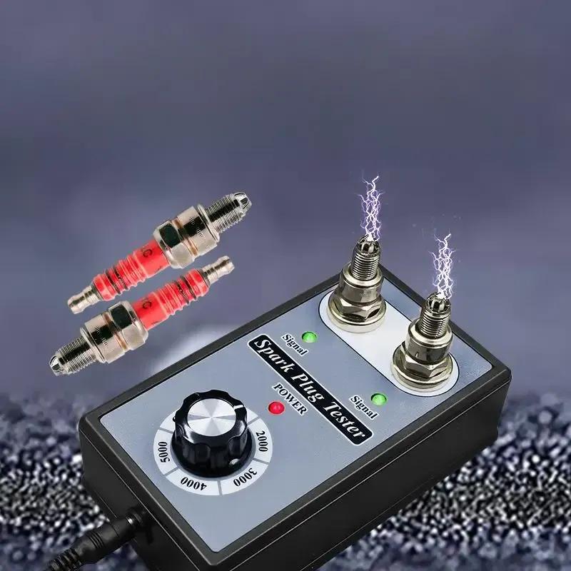 Spark Plug Tester Double hole Diagnostic Tool Car 12V Spark Tester 0-5000rpm Auto Engine Ignition Detector Tools