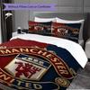 Manchester Legacy Emblem Bedding (1 * duvet cover + 2 * pillowcase, without core) 2D Flat Bedding set Christmas birthday gift Soft and comfortable