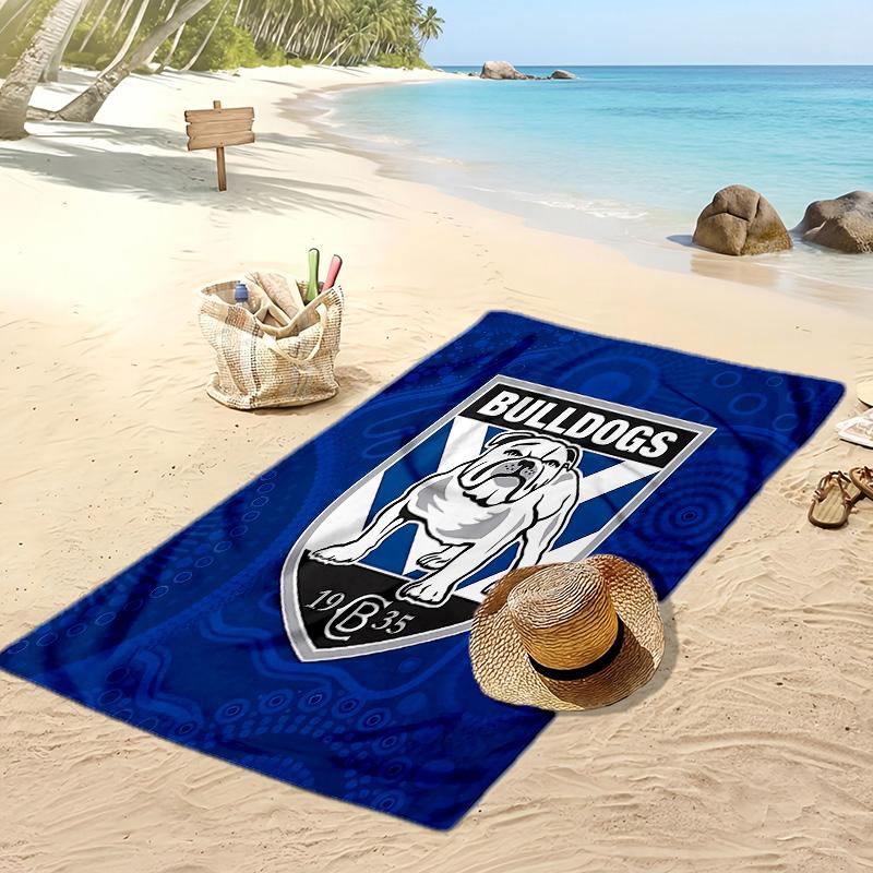 bulldogs Printed Quick Dry Beach Towel Super Absorbent Soft Lightweight Bath Towel for Pool Summer Travel
