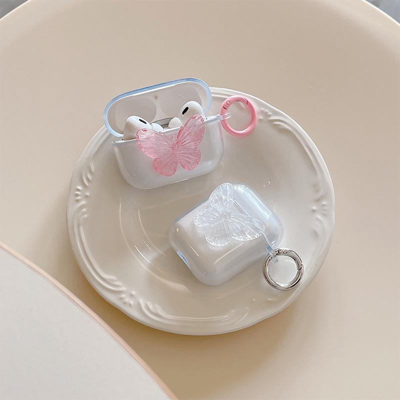Airpods 1 /2 Поколение Прозрачный Bluetooth Гарнитура Чехол Защитный Чехол Pro Бабочка 3-го Поколения Альпинистская Пряжка Простая Женская Пряжка