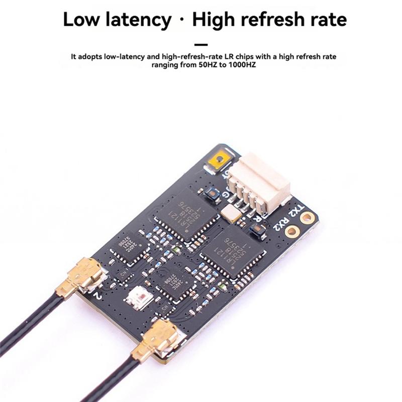 L93A-XR4 Gemini-X Dual Band ELRS Receiver 2.4GHZ/SUB-G 900Mhz RX Module Featuring T-Type Antenna For RC FPV Drone Systems