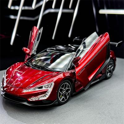 1/24 BYD Yangwang U9 Металлическая модель электрического спортивного автомобиля Литая металлическая игрушка Автомобиль на новой энергии Модель автомобиля Звук Свет Подарок для детей