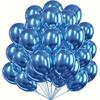 100Szt Balony Metaliczne  Lateksowe Niebieskie Duże  30Cm Chrom Urodziny
