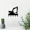 Excavator Key Rack Hanger - 9 Inch Wide/6 Inch Wide Metal Wall Art Nine Six Inch Wall Art Excavator Key Holder