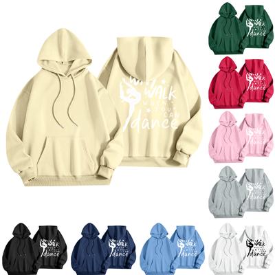 Женская толстовка-пуловер с круглым вырезом и принтом, с капюшоном и завязками